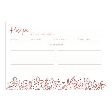 Holiday Floral Recipe Cards